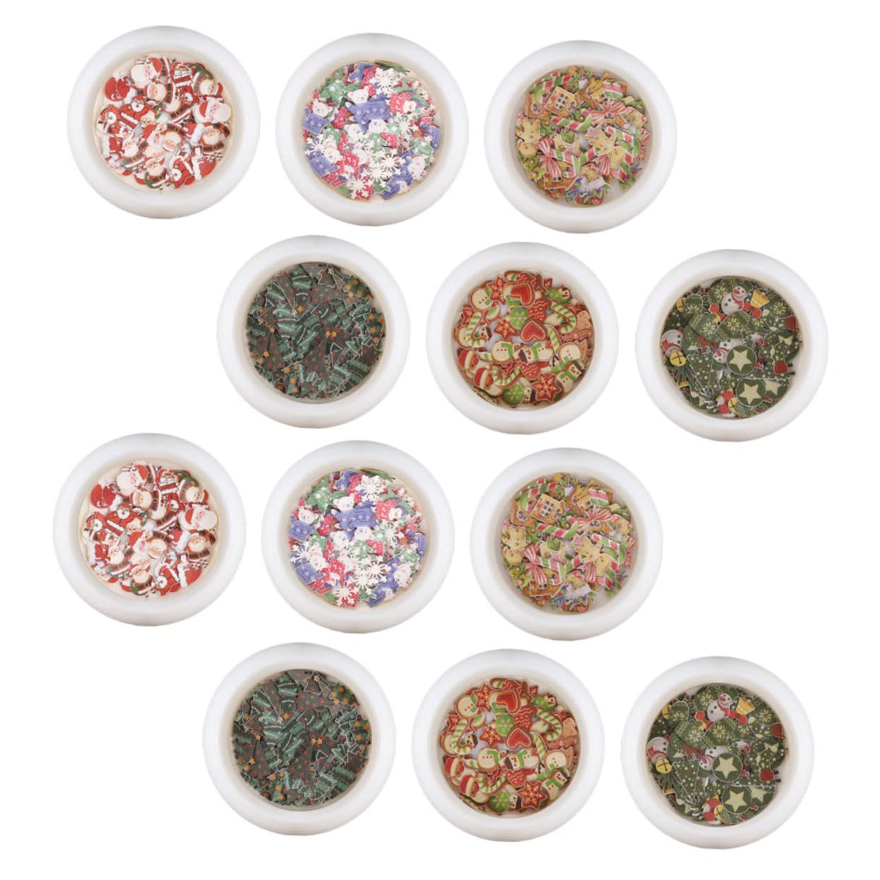 Ipetboom 2 Set Nail Art Paillettes Di Natale Adesivi Per Unghie Di Natale Fette Di Unghie Di Decalcomania Per ie Di Fiocchi Per ie Di Fette Di Nail 12 scatole*2
