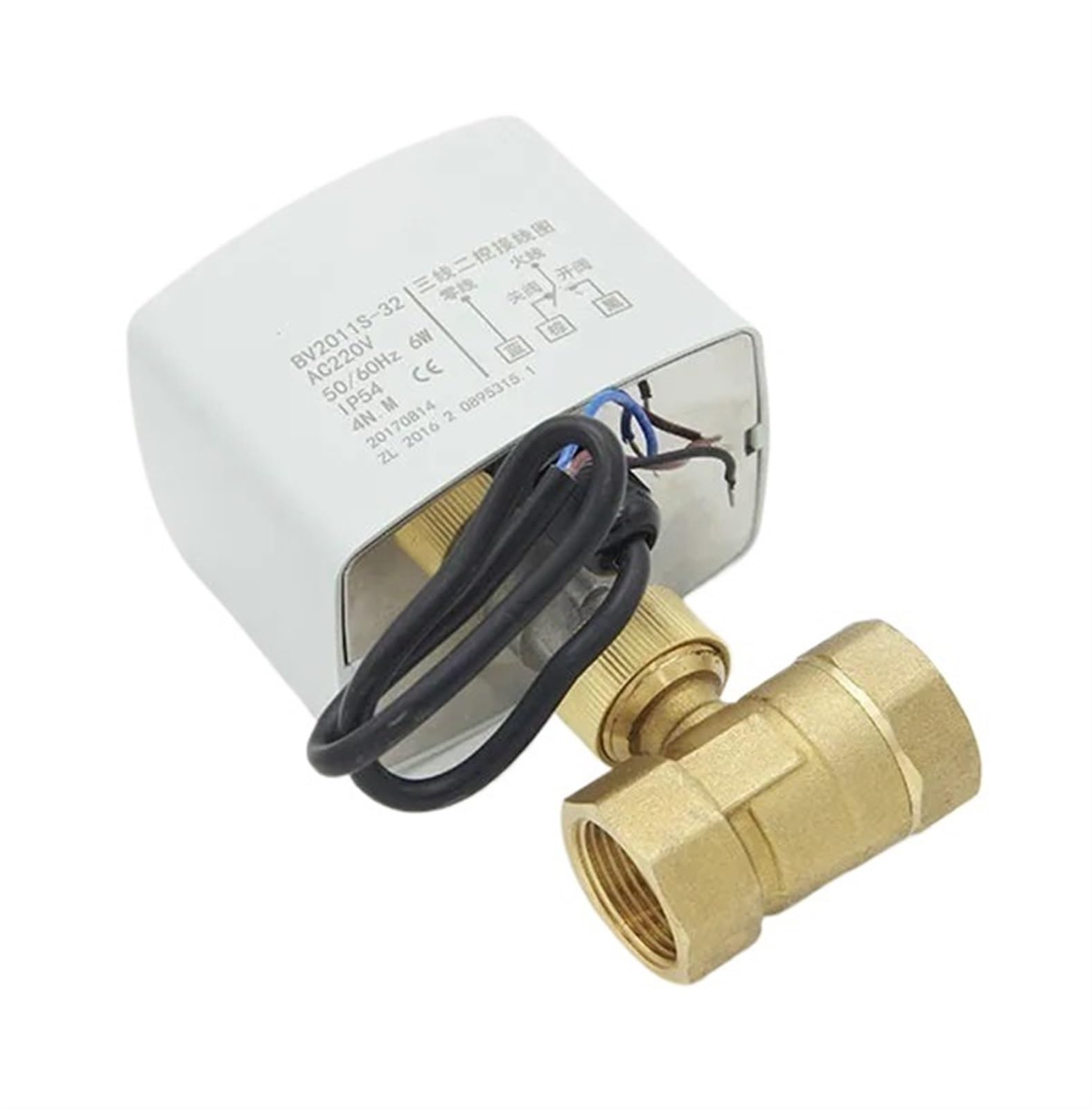 Robinet électrique laiton DN15 anti-fuite automatique 220V pour coupure générale