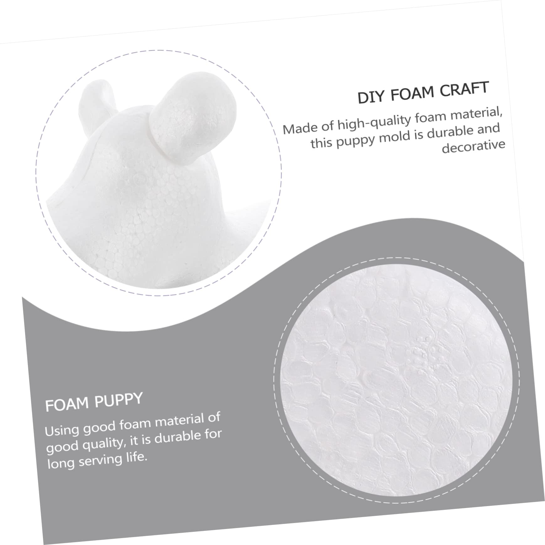 DIY Foam Ornament Model Bunny Decorations Christmas Decor Bunny Figurine Foam Ball Wedding Puppy Ornament Paper Mache Animals for Crafts Puppy Mold Modelling DIY Craft 3D - Image 4