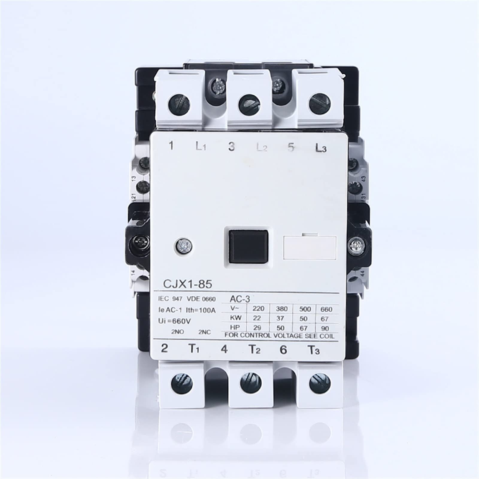Contacteur CJX1-85/22 triphasé anti arc électrique avec contacts argent