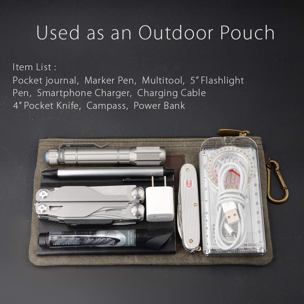 Diodrio EDC Messeretui Aus Vollnarbenleder - Kastanienbraun Mit Stiftschlaufe - Robustes Taschen-Organizer