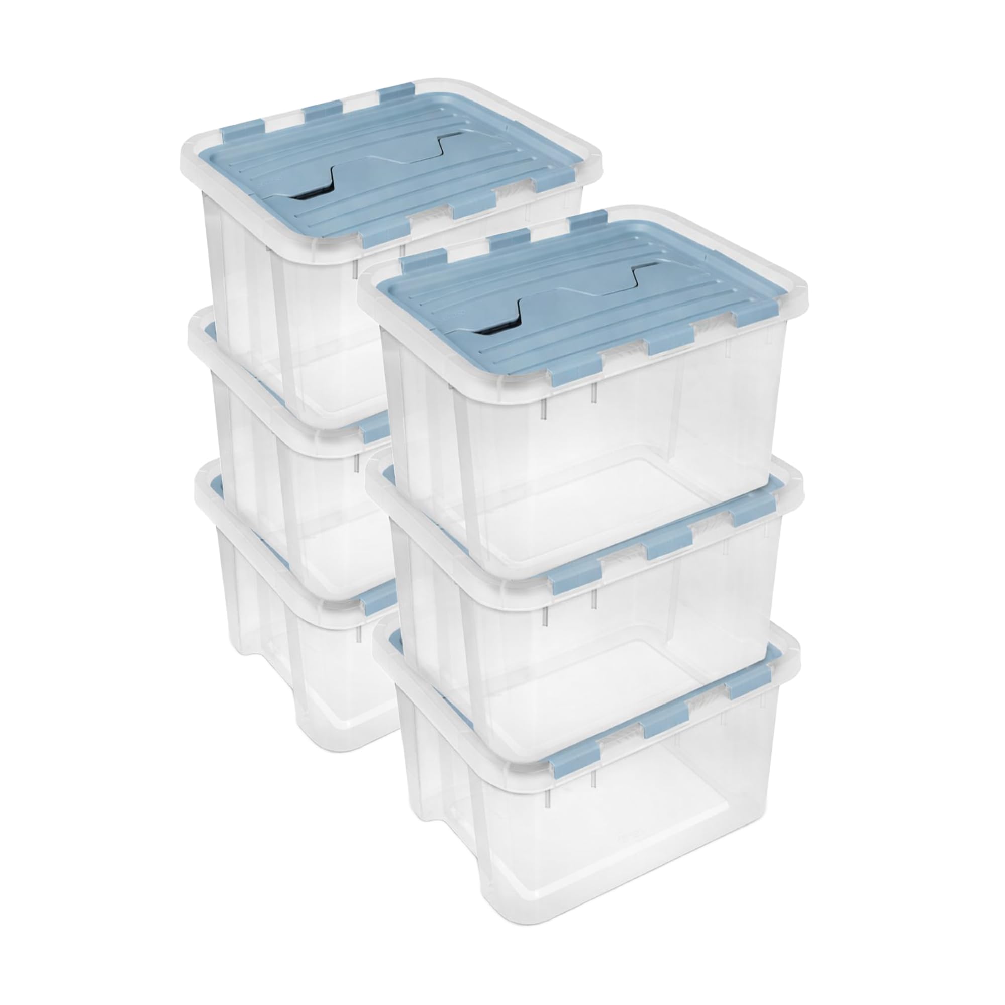Amazon.com - Sterilite 6-Pack Hinged Lid Storage Box, Plastic