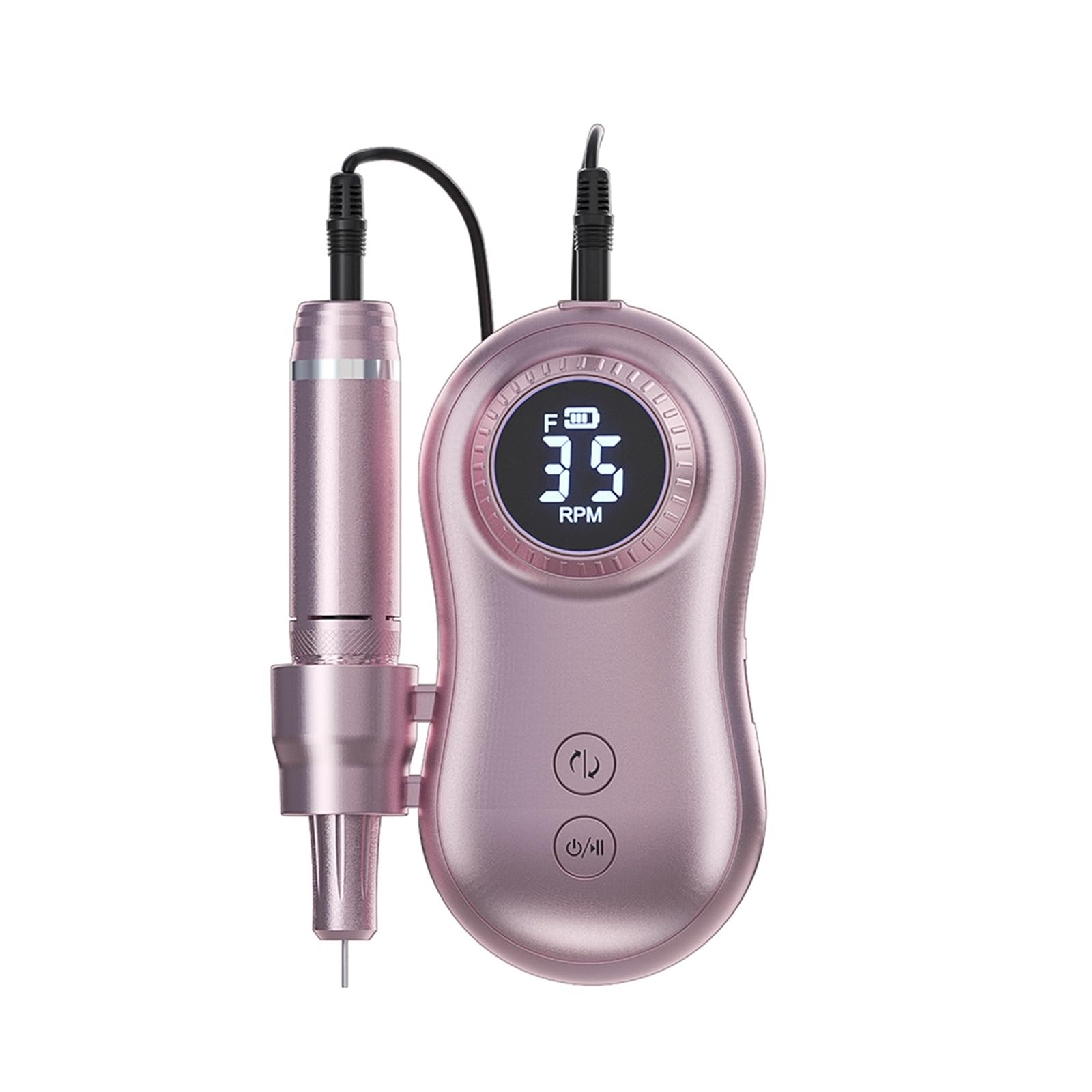 Nowa maszyna do paznokci 35000 obr./min, manicure, elektryczna wiertarka, elektryczny pilnik wyświetlacz LED, akumulator wszystkich żelów,Niski poziom hałasu(Silver)