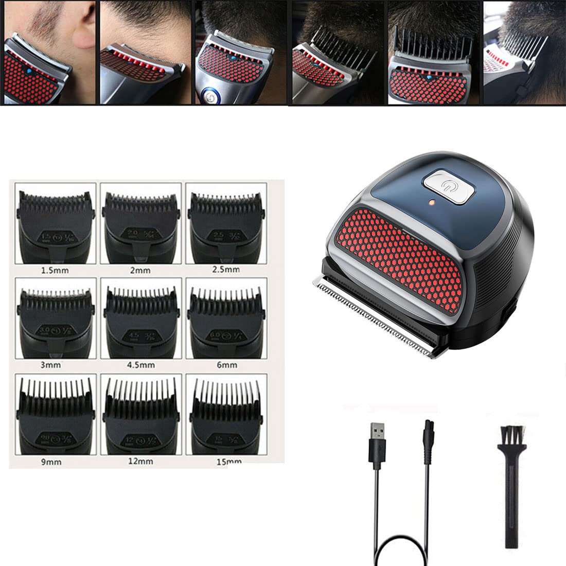 SUYOOULIN Cortapelos para hombre, kit de corte de pelo automático para hombres, recortadora de pelo recargable profesional con 9 peines limitados