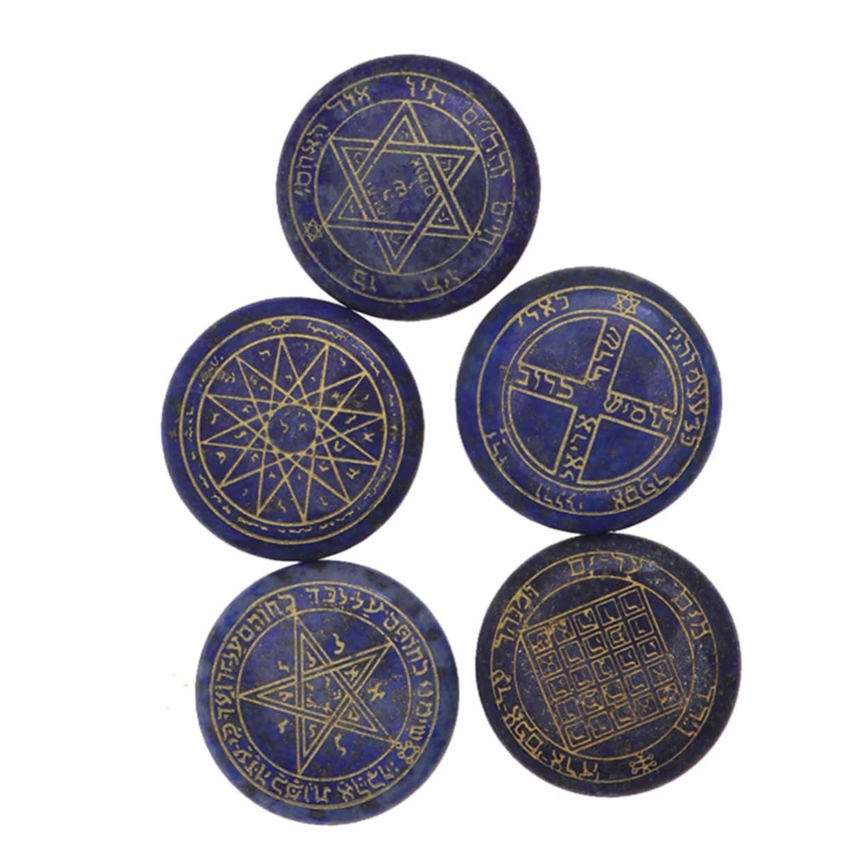 GLEAVI 3sets Natürliche Kristall Steine ​​energie Religiöse Stern Judentum Decor Runde Steine ​​reise 5 Stücke * 3