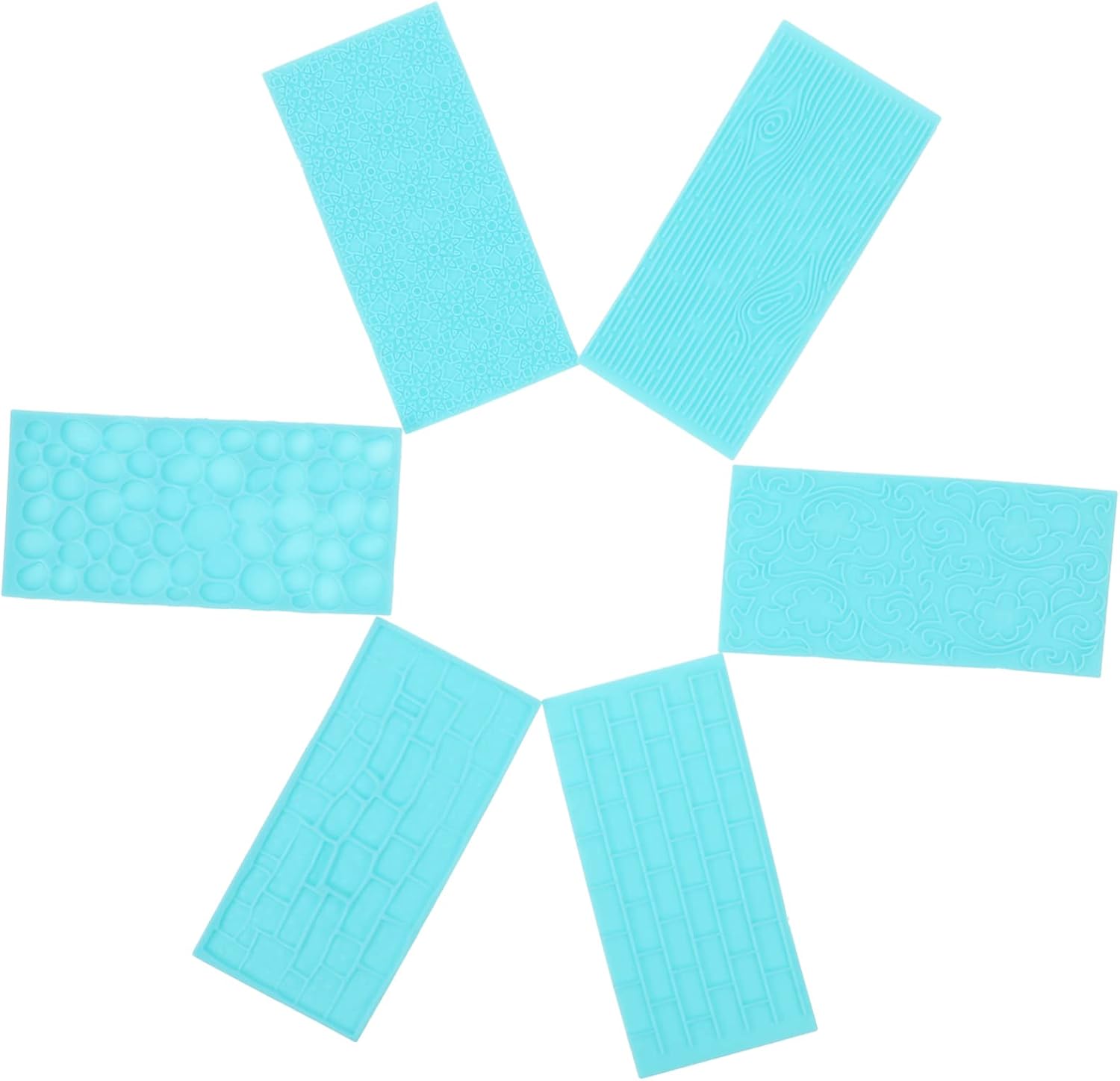 IWOWHERO 6pcs Clay Texture Mat Embossing Pottery Tool Baking Mats for DIY Craft