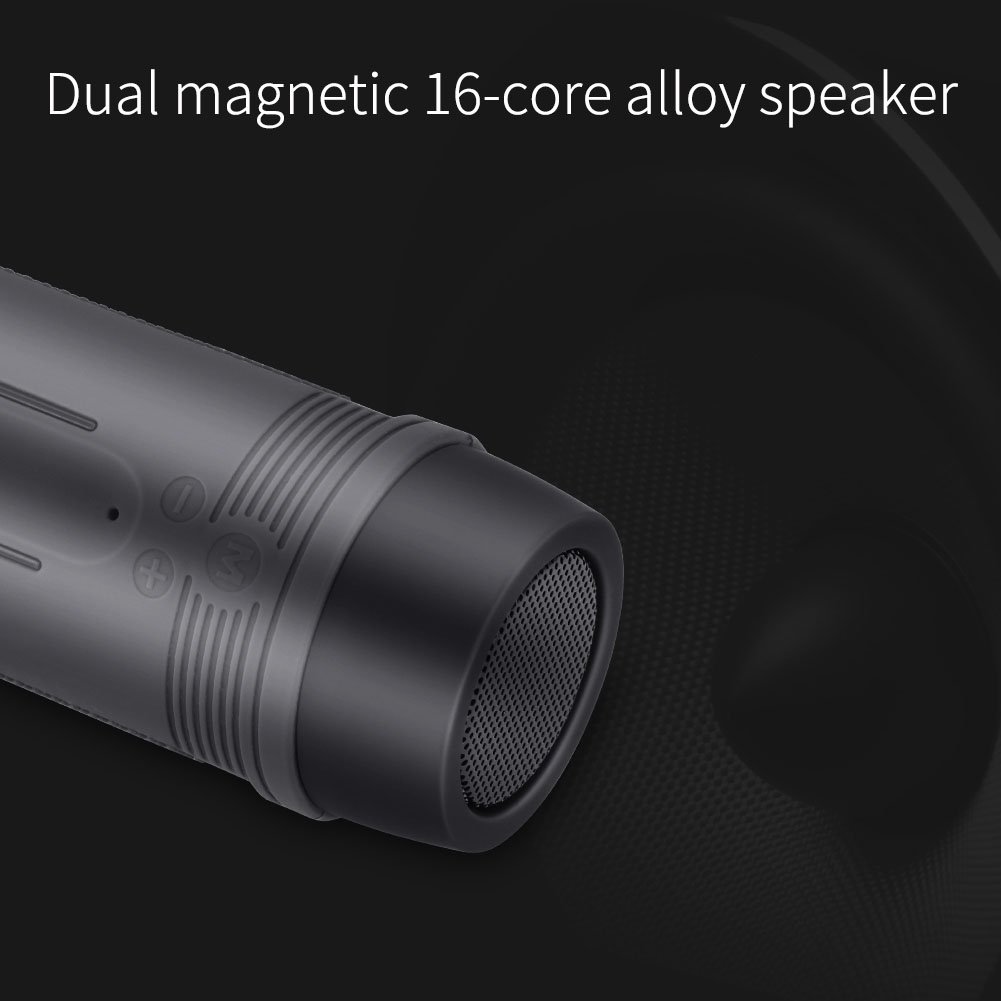 Impermeable Altavoz Inalámbrico Bluetooth,Altavoz Bluetooth Soporte de Radio FM y Reproducción de Música TF con Batería baja al Aire Libre Portátil Energía Móvil y LED luz