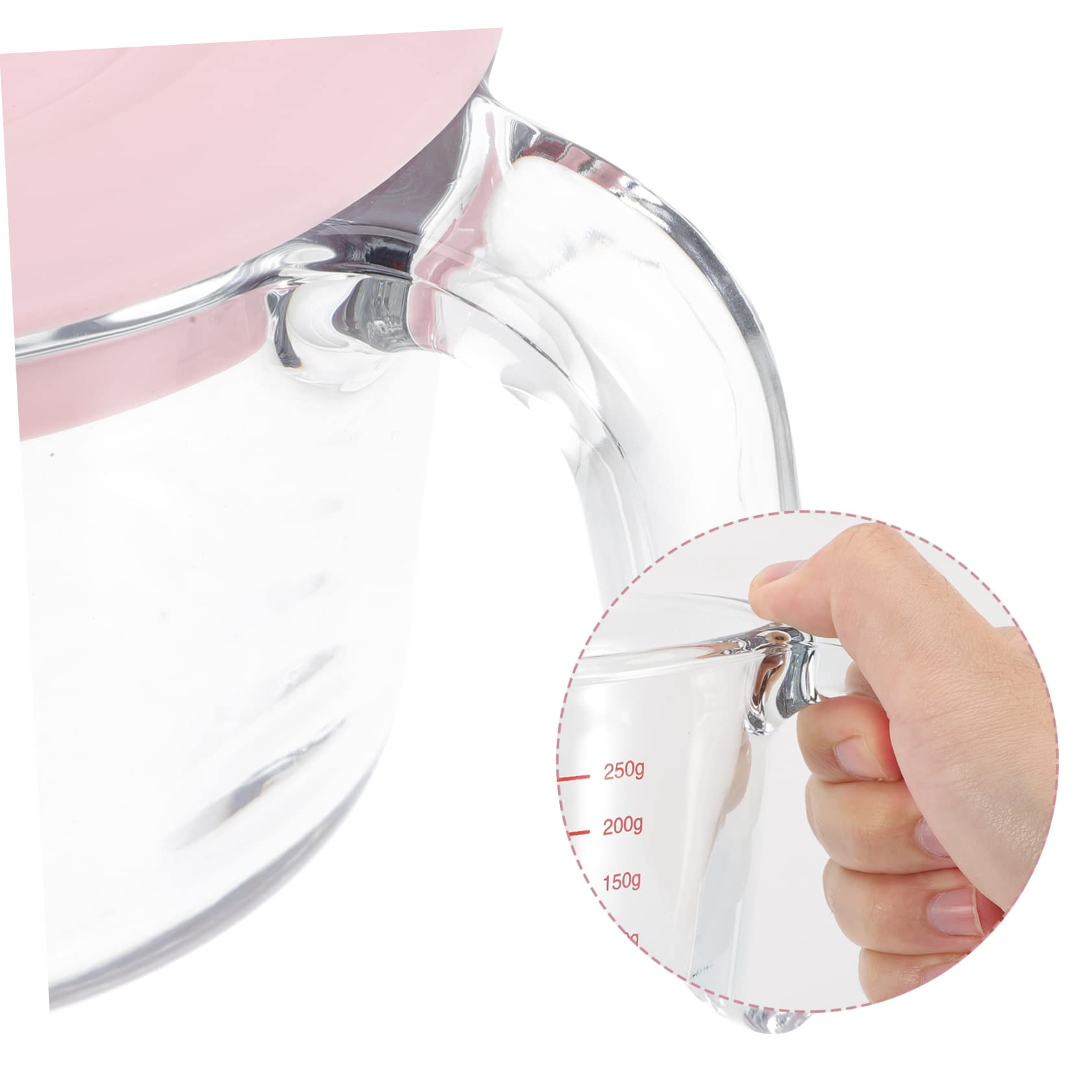 Großer Glas Küchens Messbecher mit Deckel und Skala, Hitzebeständig