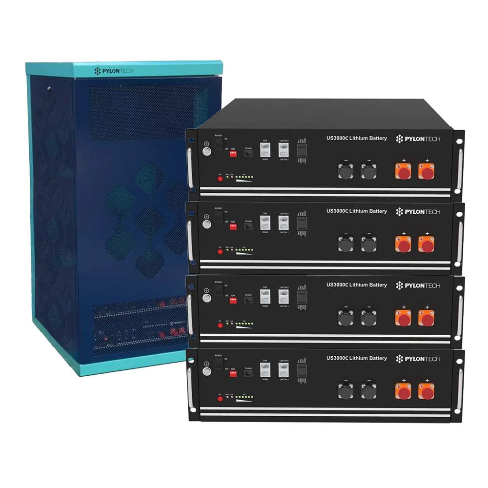 Pylontech LiFePO4 48V Batterie mit BMS und Zubehör 14kWh (4X US3000C) Nein ja