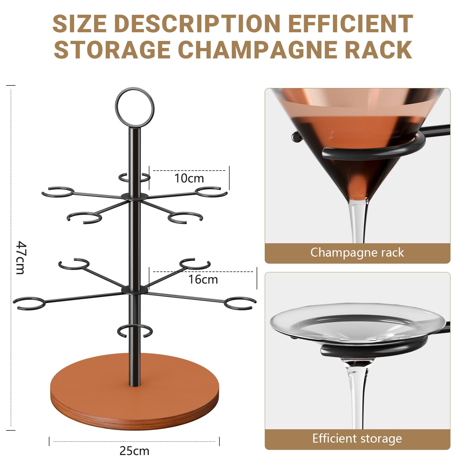 CLOPAE Torre di bevande rimovibili, torre di champagne, 2 ripiani, 10 bicchieri di Aperol Tower, cocktail Tree Stand per feste, matrimoni, pub, feste di famiglia