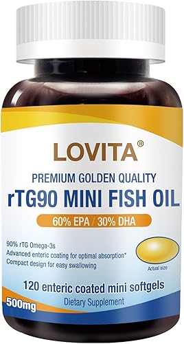 Miniatura 10 de Mini aceite de pescado de 1000 mg por porción, 90% aceite de pescado Omega 3 súper altamente concentrado, sin erupciones para un corazón, cerebro y
