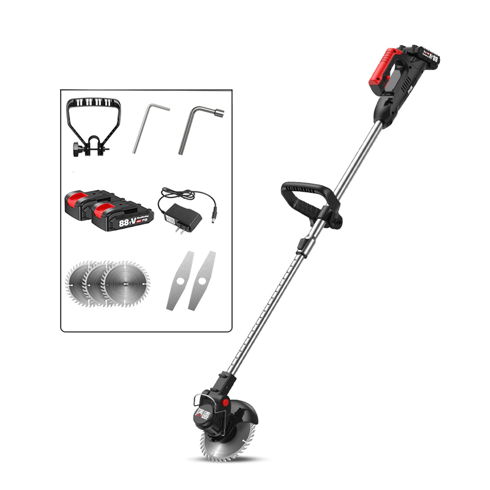 ZHYX Mower Electric Lawn Mower Small Household Pruning Hedge Trimmer Mowing,Battery*2+Charger*1