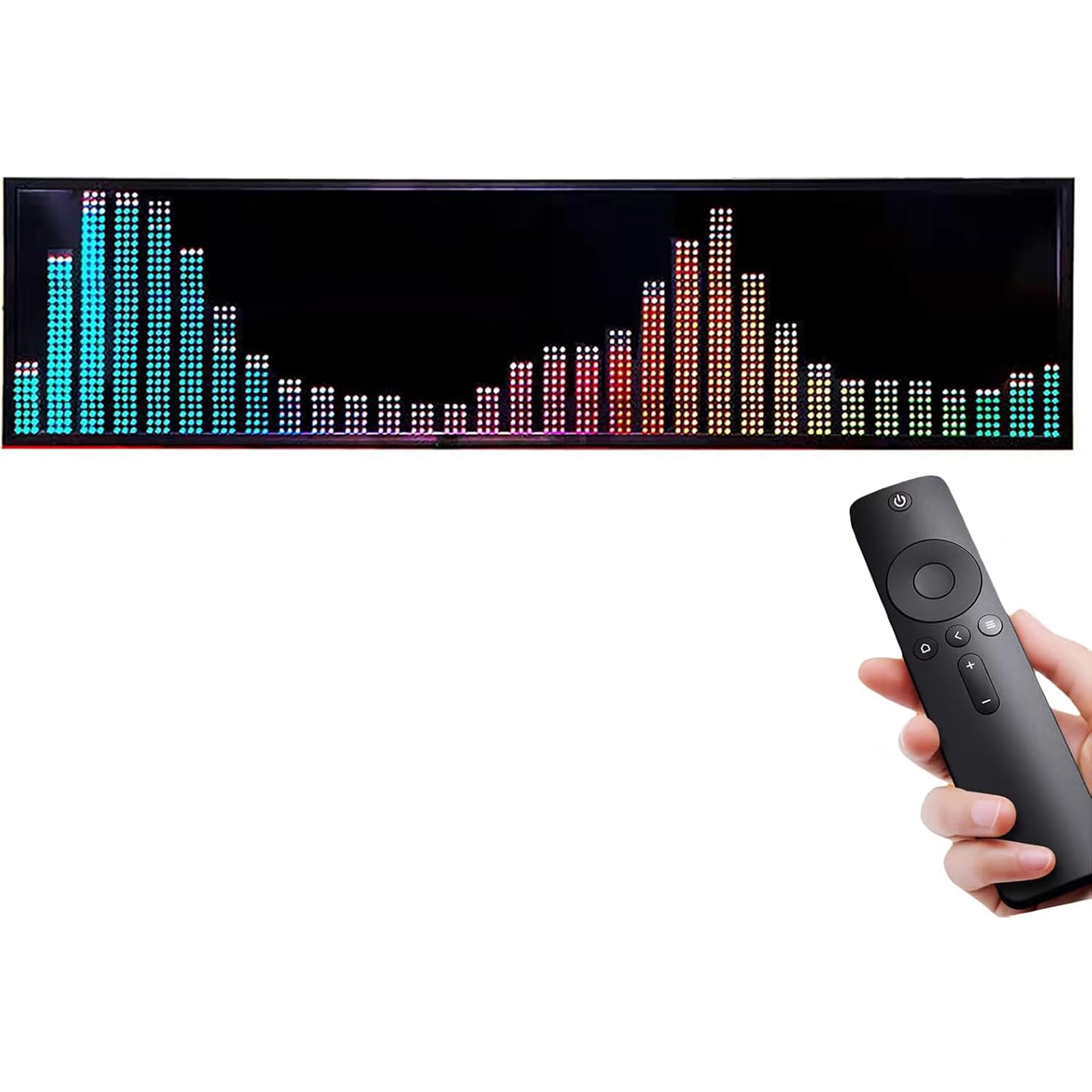ZephPerton LED Music Spectrum Display Analyzer, RGB LED Music Spectrum Analyzer, 36 Dynamic Color Effects, 4 Frequency Ranges, Voice Control + Line Control for Car, Studio, Desktop Ornaments