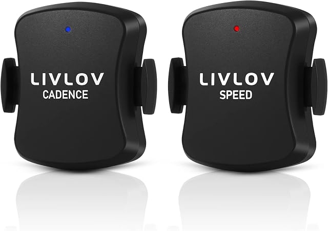 LIVLOV V2 Bike Cadence and Speed Sensor - Bluetooth 5.0 ANT+ Wireless Cadence Monitor & IP67 Waterproof RPM Cycling Sensor Compatible with Wahoo Zwift Strava Peloton Garmin Bike Computers