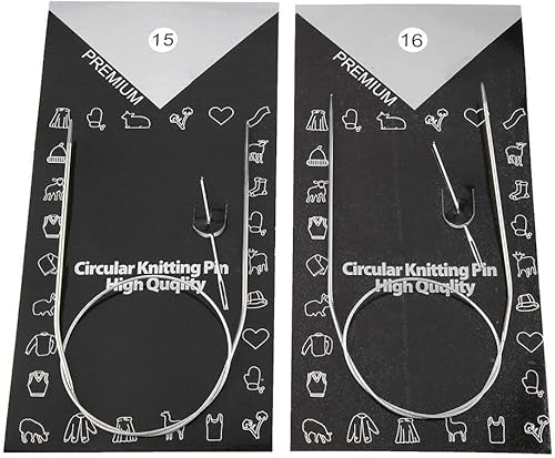 Miniatura 5 de 11 Uds. 436531.5 in de varios tamaños de acero inoxidable Circular Aguja de tejer artesanías para suéter de tejer agujas de tejer artesanías (25.6