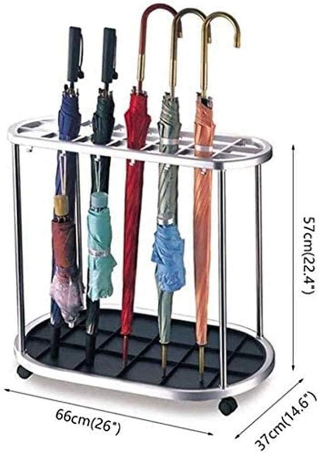 Umbrella Holder, Suitable for Commercial Use Steel Umbrella Stand with Drip Tray Long Short Umbrella Rack Umbrella and with Drip Tray and Hooks