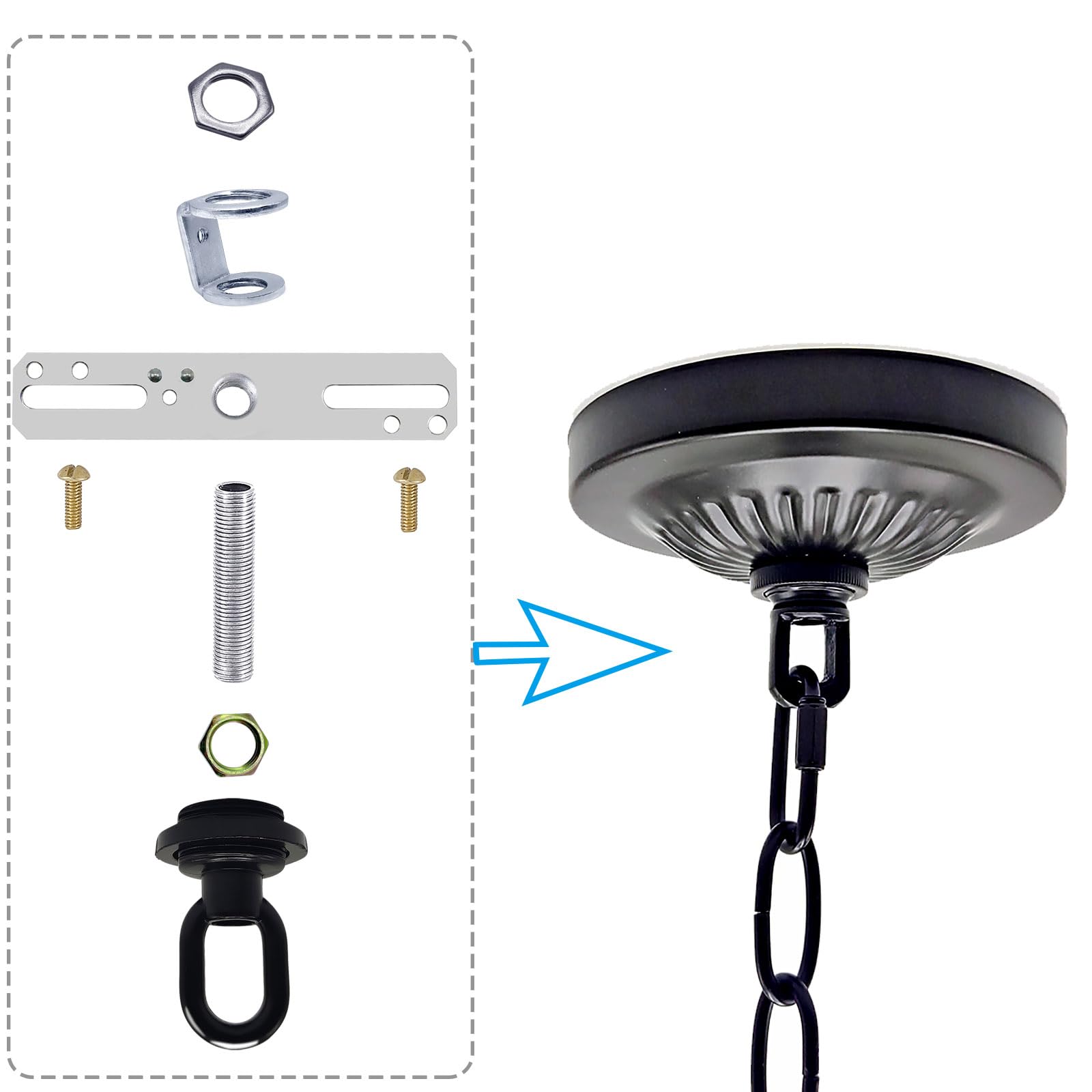 ECUDIS Light Fixture Cross Bar Kit, 1/4 IP Center Lamp Screw