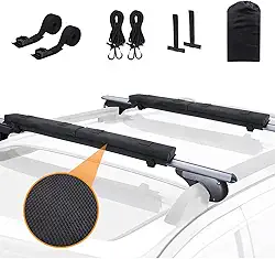 Suporte de teto macio universal para caiaque - tiras de laço rápido e almofadas protetoras - Suporte de canoa, SUP, caiaque ou prancha de surfe para carro com ou sem trilhos