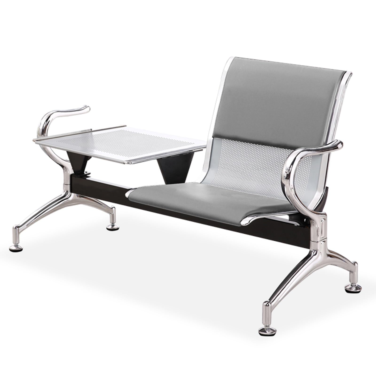 SaryEdge Reception Chair with Table Airport Room Seats Synthetic Leather Guest Bench Ideal for Hospitals Salons Conference Rooms,
