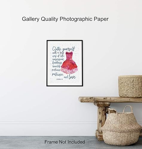 Miniatura 8 de Bible Verse Wall Art - Colossians 3:12 Christian Scripture Wall Art - 8x10 Home Decor for Bedroom, Office, Living Room - Spiritual Inspirational