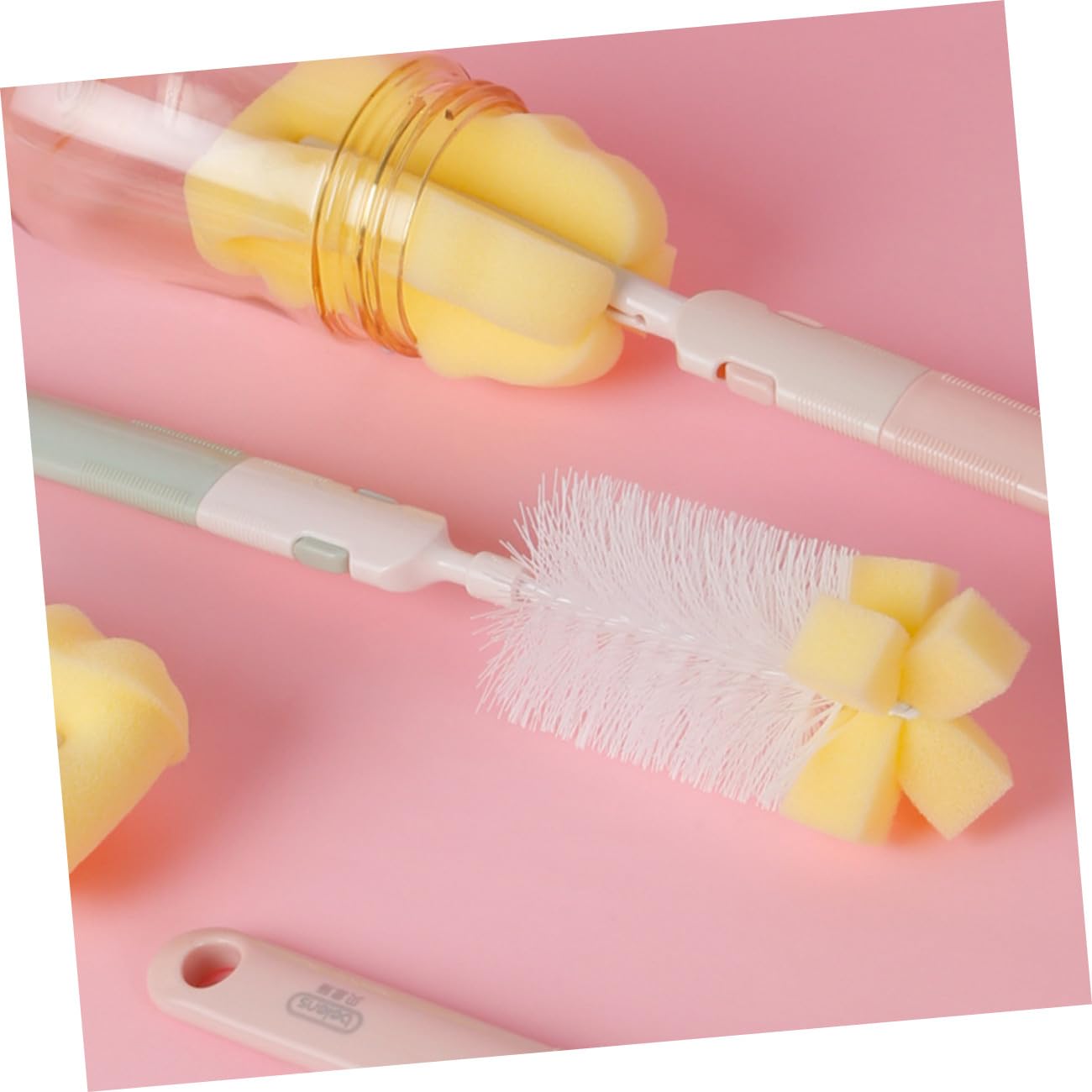 Mobestech 3sets Spazzole Per Pulizia Biberon Con Manico Spazzola Per Pulizia Completa Per Bottiglie Ppsu e Facile Rimozione Delle Macchie Residue Design Semplice e Funzionale Per Ogni