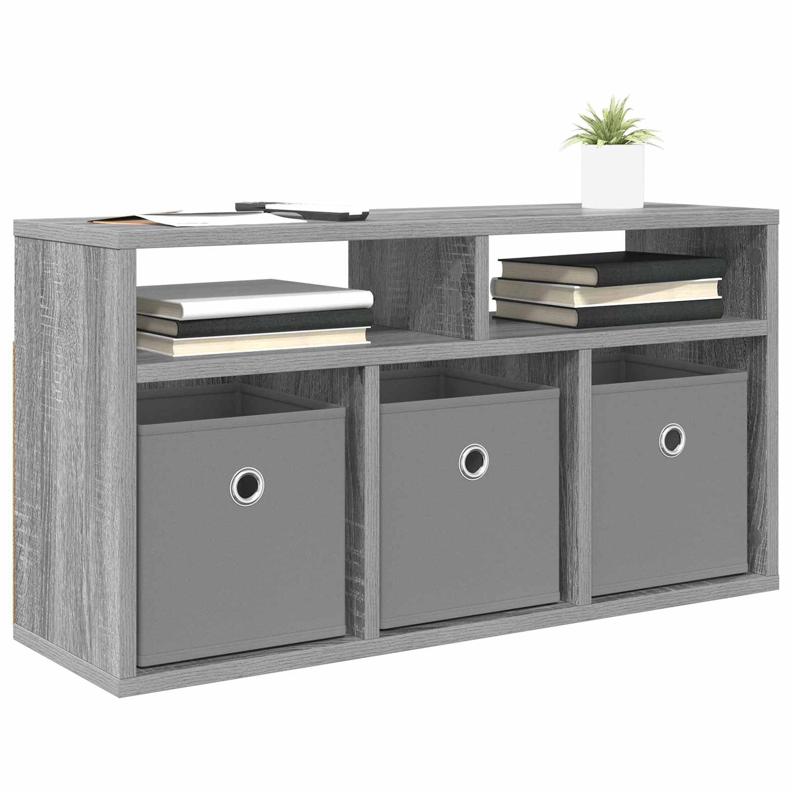 Mobiletto basso con 3 cassetti, grigio Sonoma, 72 x 22,5 x 38 cm