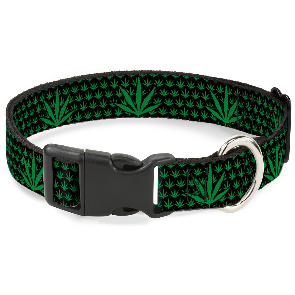Pince à col Marijuana Jardin Noir Buckle Down pour un ajustement léger sans métal