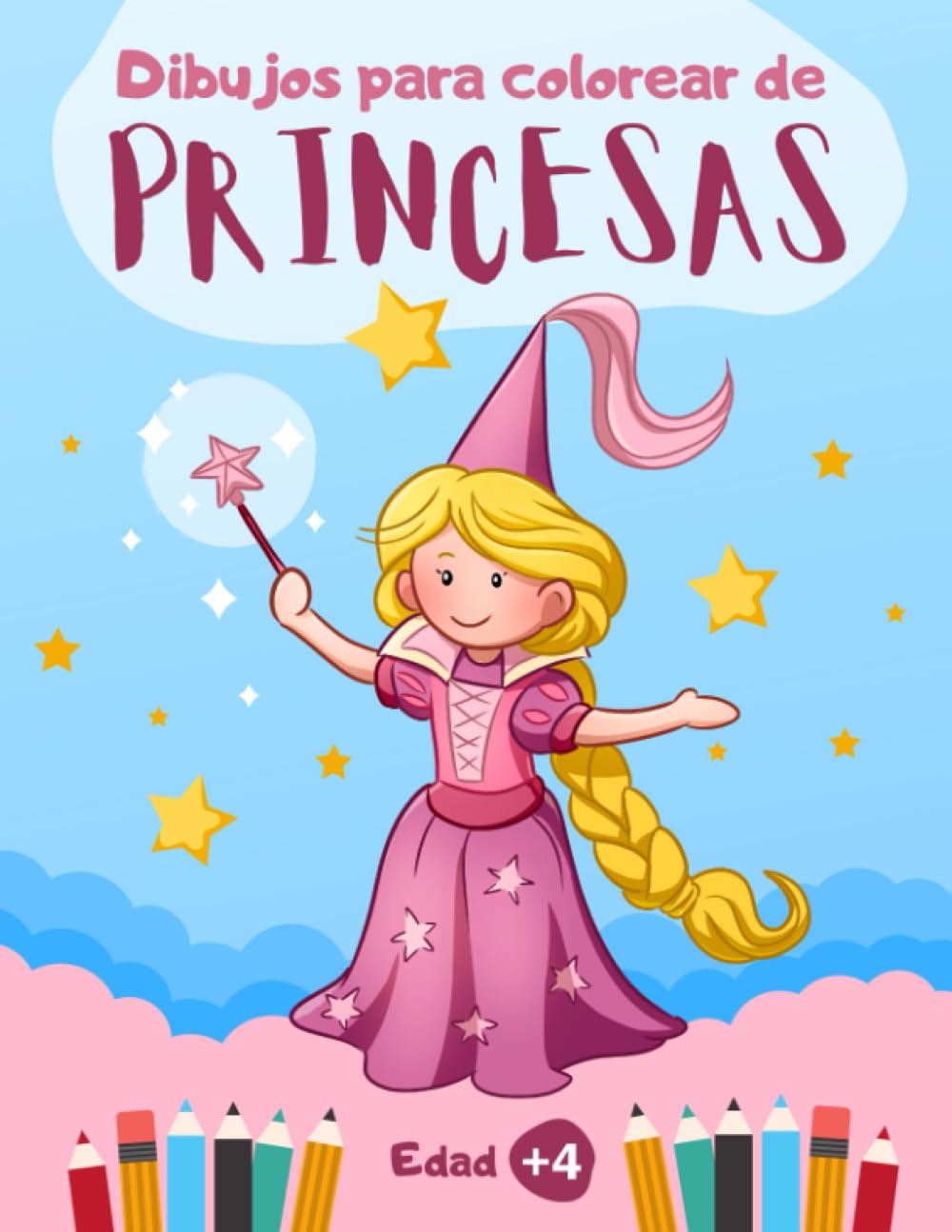 Dibujos para colorear de princesas: Libro para colorear para niñas y niños de 4 a 8 años o preescolar y primaria l Cuaderno con 50 dibujos de princesas y su mundo de magia y fantasía