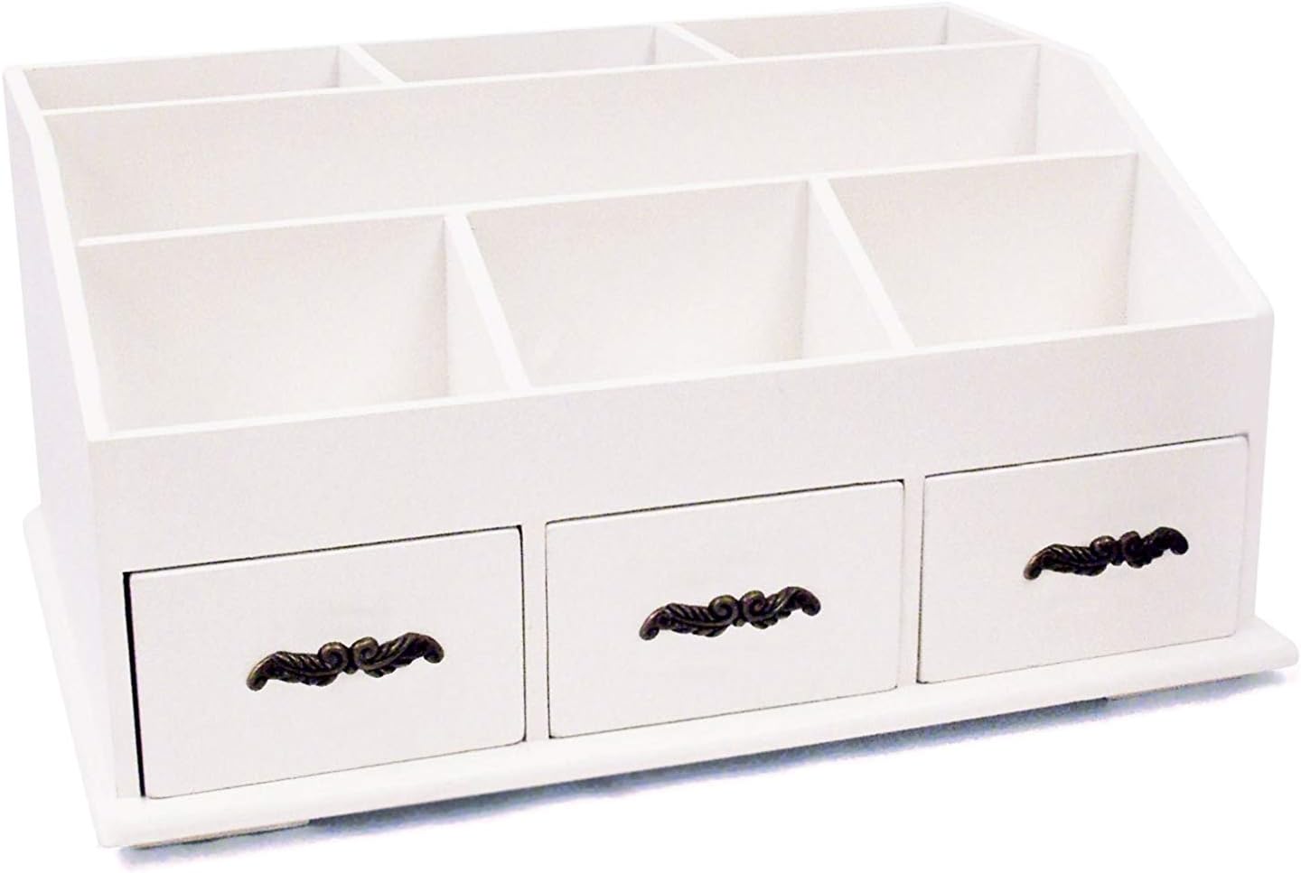 Wooden Desk Tidy / Caddy With Three Drawers And 7 Organiser ...