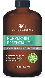 Peppermint Essential Oil - Huge 4 FL OZ - 100% Pure & Natural – Premium Natural Oil with Glass Dropper (Peppermint Oil)