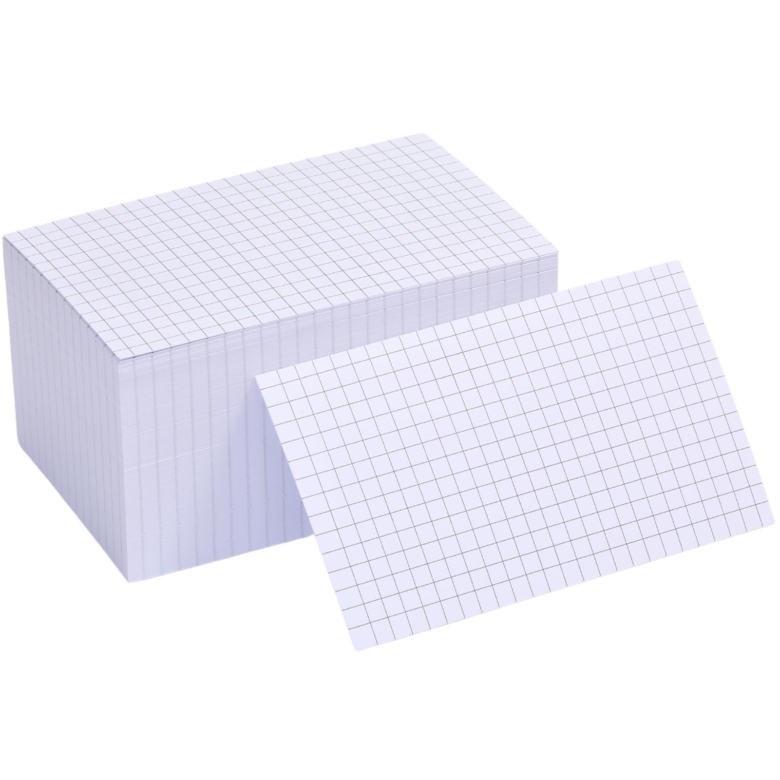 Extra Heavyweight Grid Index Cards 3x5 Inch 92lb Weight Double Sided Graph Ruled Notecards Thick Flash Cards for Note-Taking, Studying, and Organization, Ideal for School, Home and Office - 100 Count