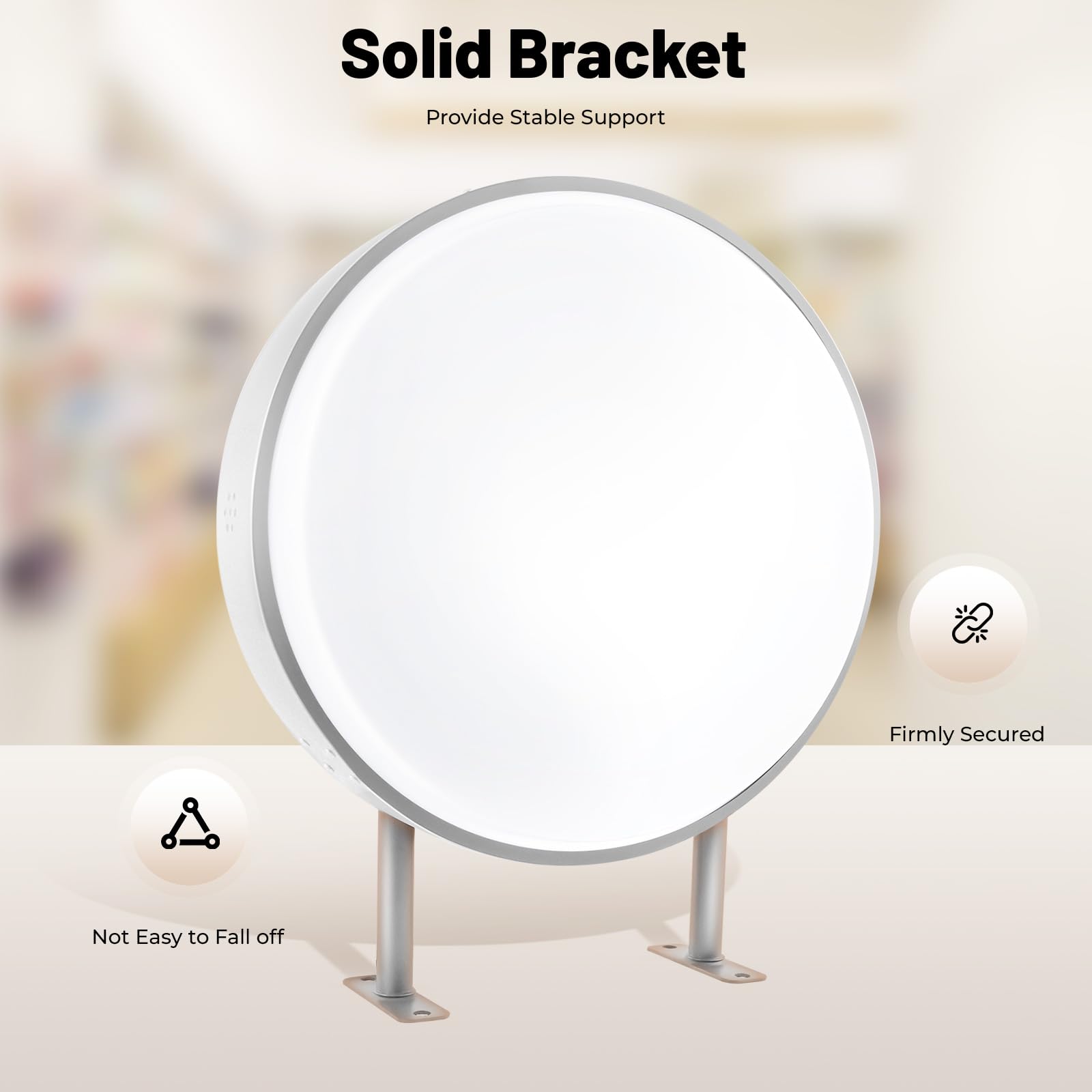 Lightbox | Doppelseitiger runder LED-Leuchtkasten | IP67 wasserdicht & 50.000h Lebensdauer | 10W Energieeffizienz-Klasse E | Ideal für Geschäfte, Cafés & Einzelhandel | 50cm Durchmesser