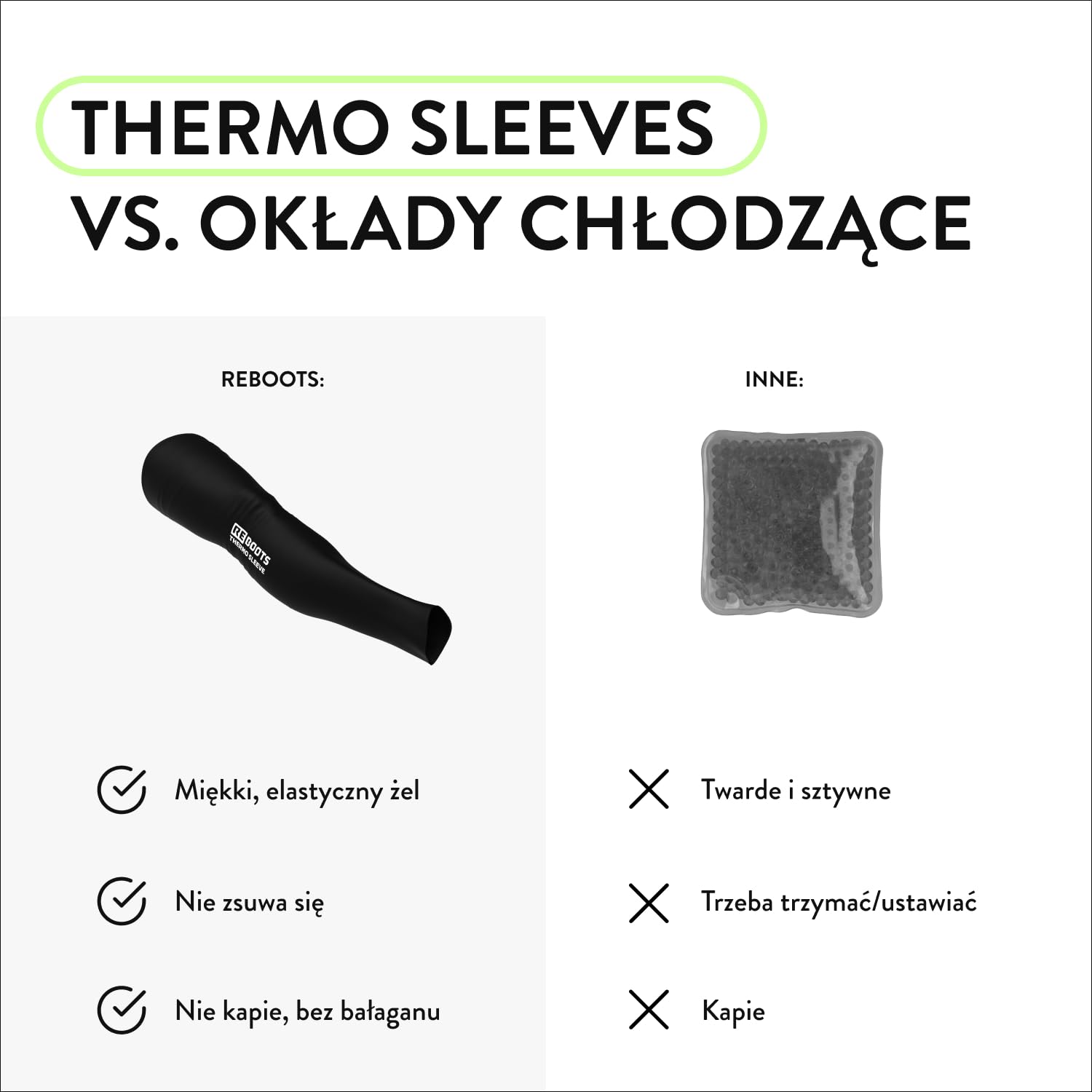 Thermo Sleeve Full Leg | Bandaż | dla komfortu mięśni | Do regeneracji | Poduszka termiczna i chłodząca na nogi
