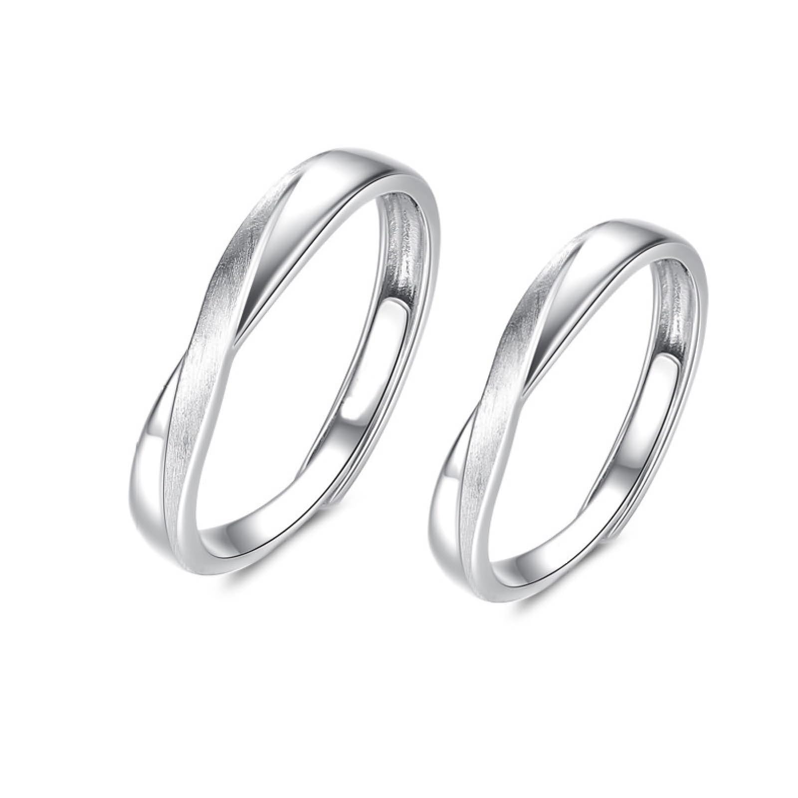 Anello di fidanzamento in argento 925 da donna, anello da donna in argento con nastro di Möbius regolabile