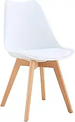 Cadeira Eames Leda Saarinen com Assento Estofado - Conthey - Cor Branca