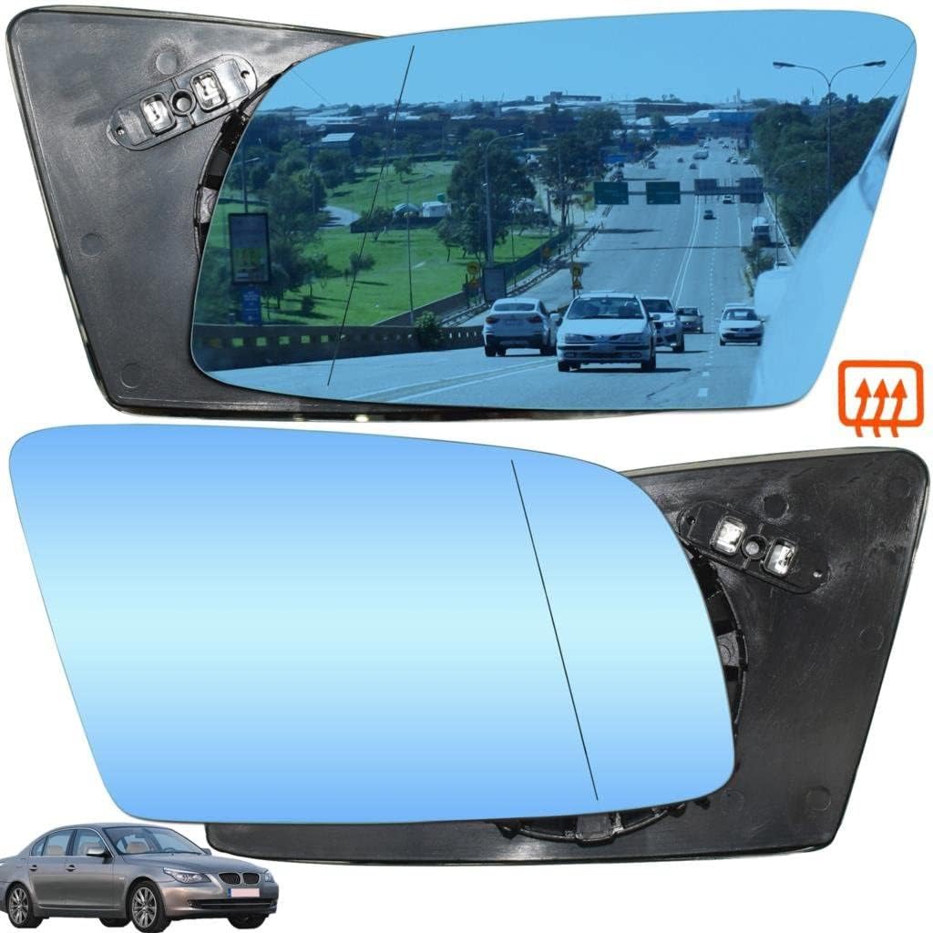 Lente de Cristal de Espejo retrovisor Exterior de Coche para BMW Serie 5 E60 E61 E63 E64 2003 2004 2005 2006 2007 2008 2009 2010,calefactada antiniebla Hoja de descongelación,C-1pair