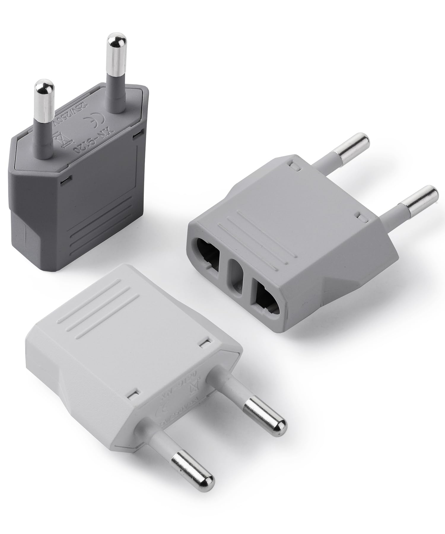 Bates EU Plug Adapter, Pack of 3, Travel Adapter, US Plug to Europe, EU Adapter, Electric Adapter, Plug Converter, Adapter-image-30