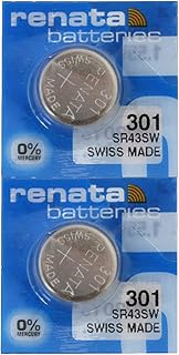 Renata 301 SR43SW Batteries - 1.55V Silver Oxide 301 Watch Battery (2 Count)