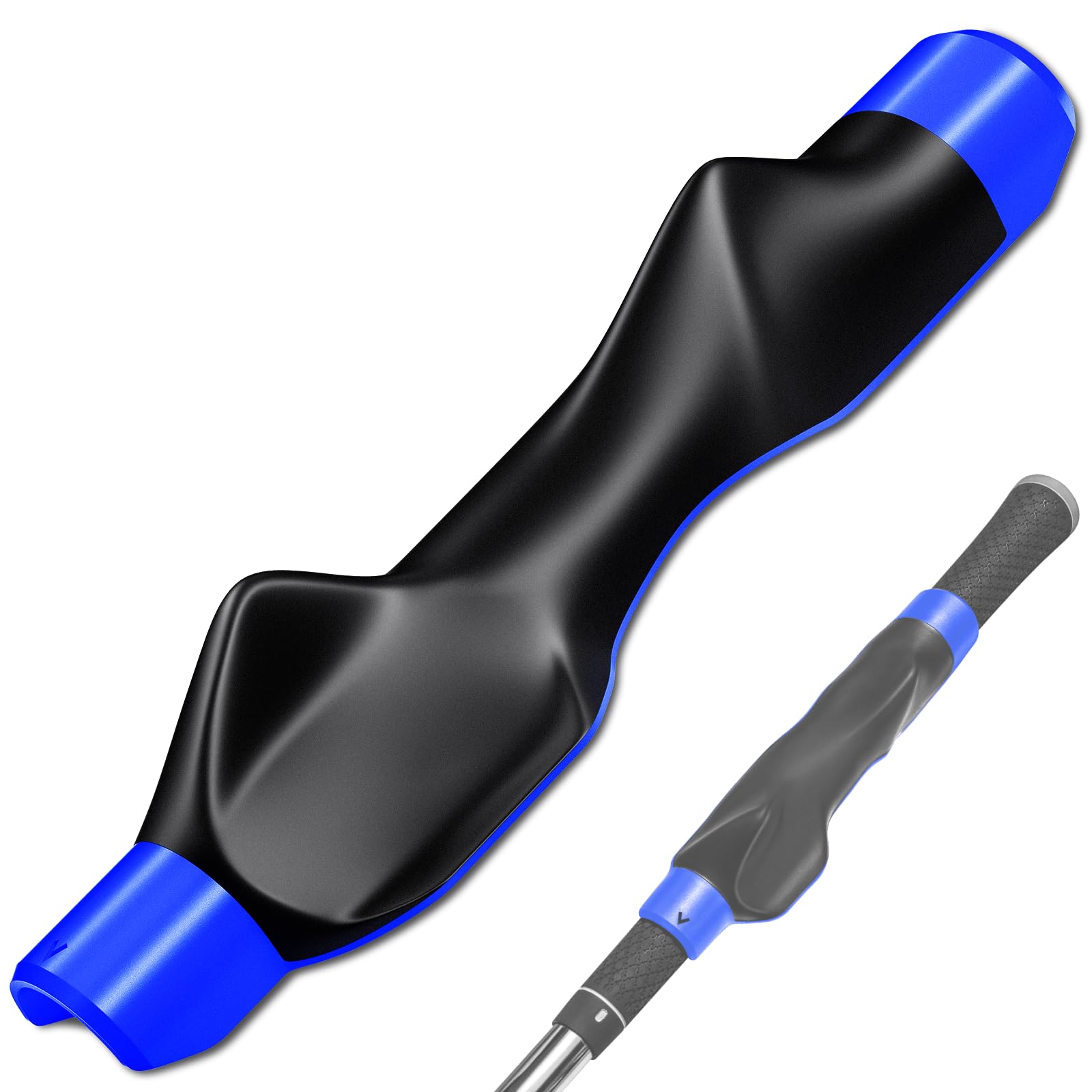 Ncultro Golf Grip Trainer, Grip Trainer for Golf Clubs - Right Hand Golf Training Aid with Ergonomic Design, Corrects Golf Grip Posture and Improves Swing Accuracy, Blue