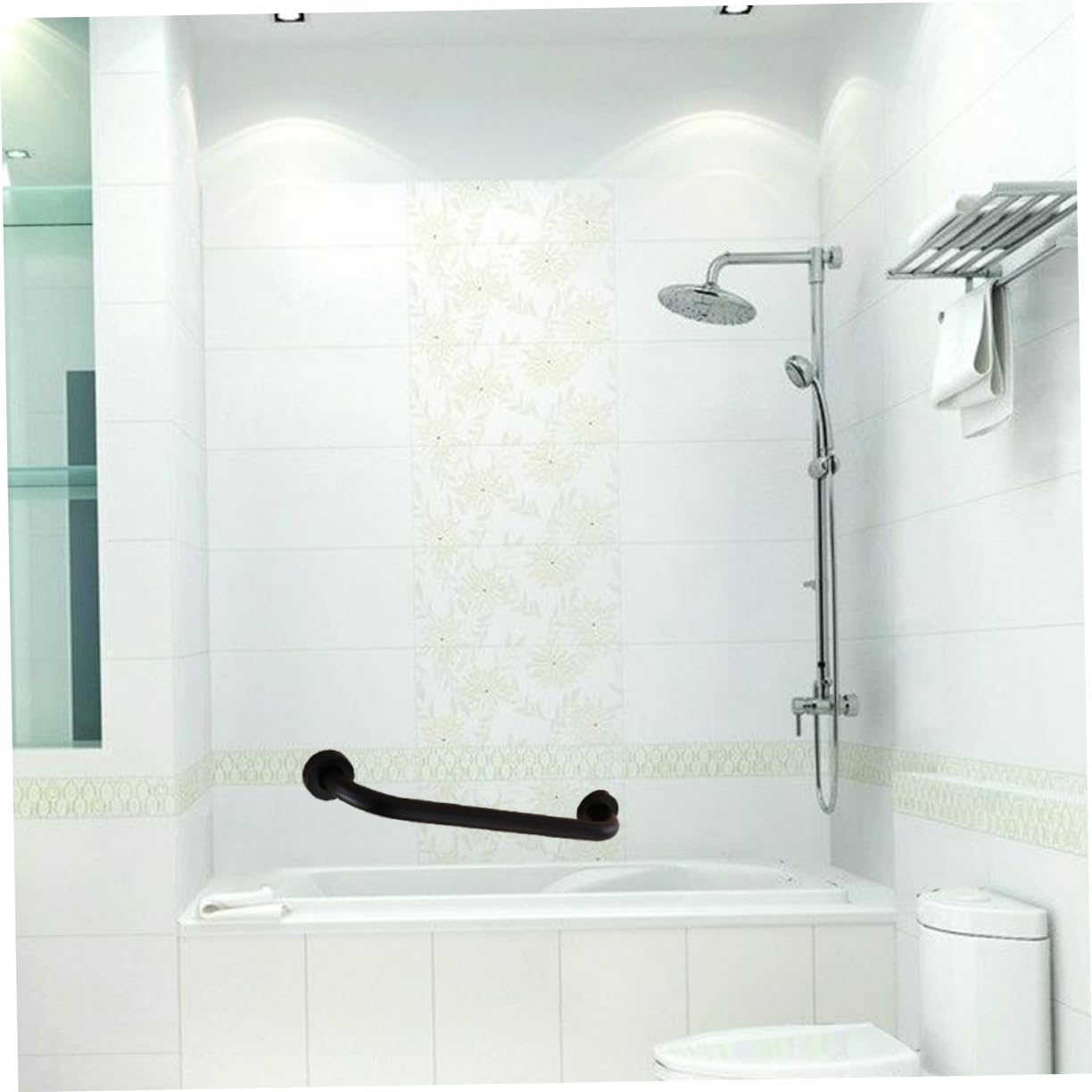 Reposabrazos De Baño Barra De Seguridad Asidero Inoxidable Negro Pasamanos Antideslizantes Para Personas Mayores Movilidad Reducida