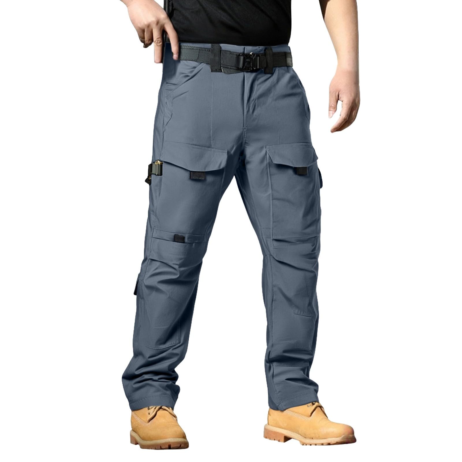 Generisch Pantalones cargo para hombre 3XL elásticos: pantalones de trabajo con múltiples bolsillos, pantalones de exterior, resistentes a la abrasión, pantalones de senderismo de pierna recta