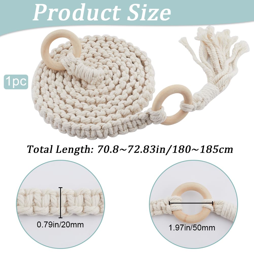 GORGECRAFT Macrame Yoga Mat Tracolla Da Trasporto per Tappetino Da Yoga Sling Carrier Mandorla Sbiancata Regolabile Da Viaggio Nappa A Tracolla In Cotone Intrecciato Yoga Cinghie Da Trasporto Sling