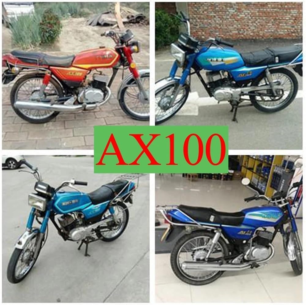 Motorcycle Fuel Tank Red Blue 2-Stroke Oil Metal Box Fit for Suzu Haojue Jingcheng Qingqi AX100 HJ100 JC100(Red-A)