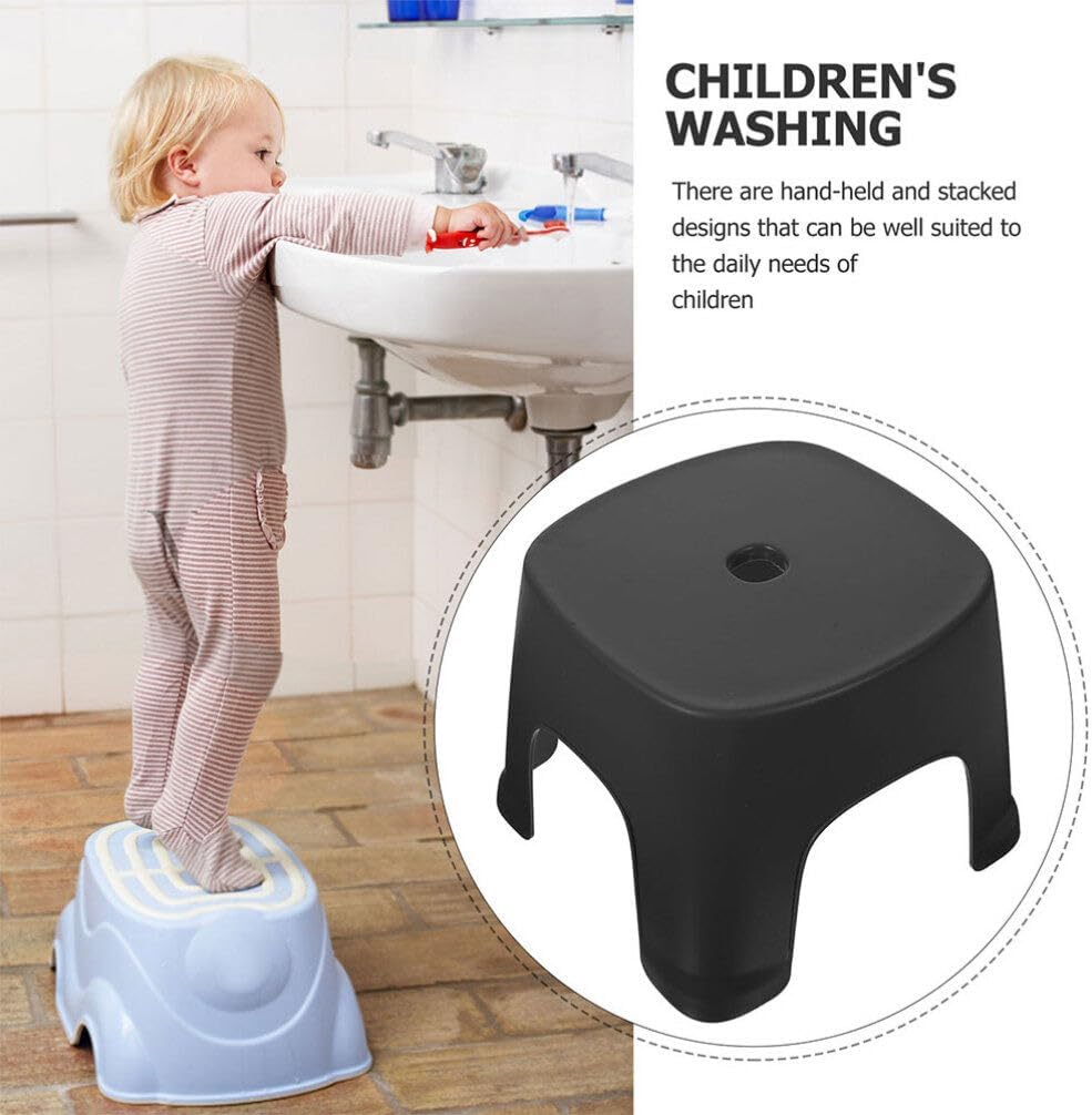 Kichvoe Shoe Changing Stool Lightweight Plastic Toddler Step Stool with Non-Slip Surface 6.3X7.7X6.3 Inches Compact Foot Step for Bathroom Toilet Potty Training