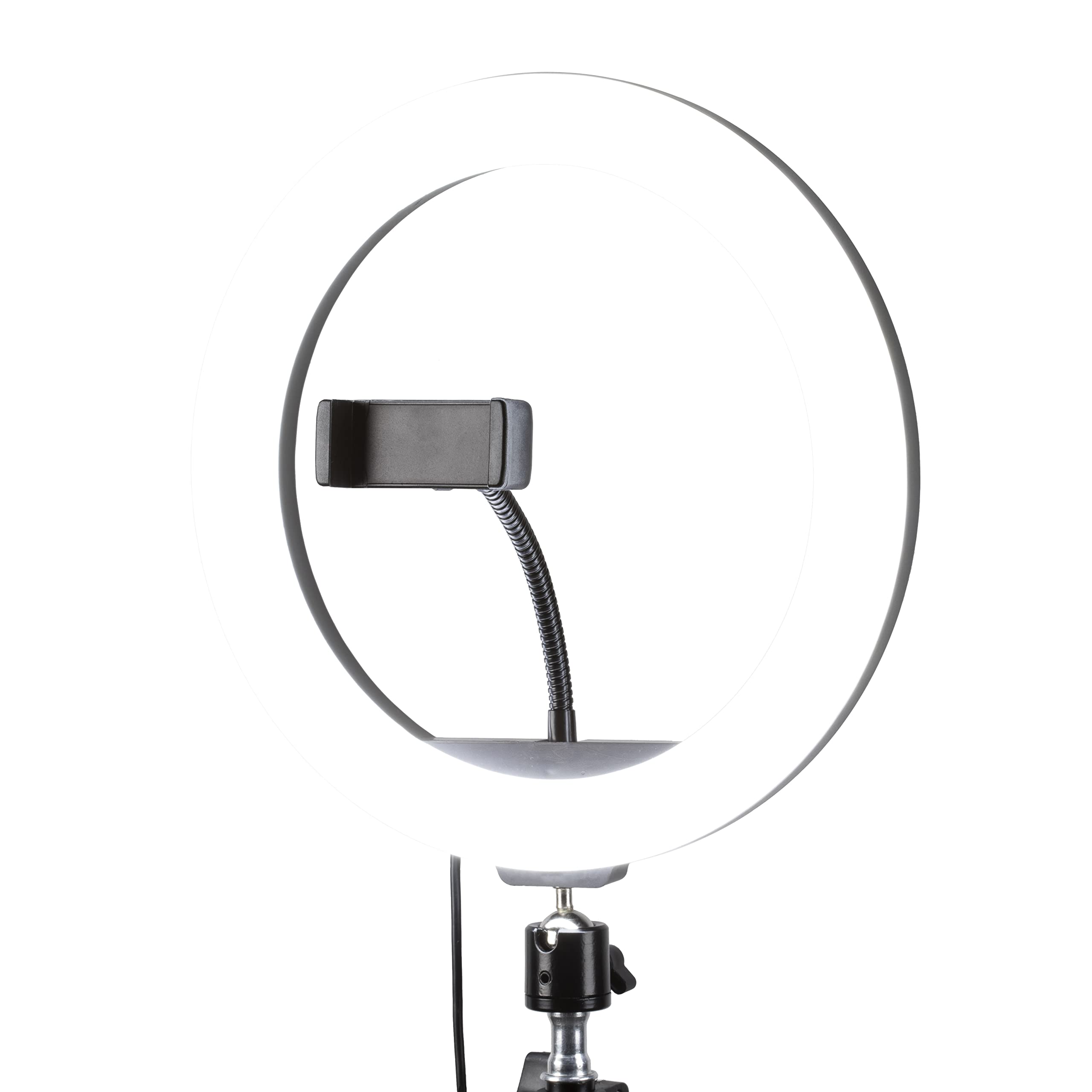 Konix Geek Star Anello luminoso con treppiede LED Ring Light Stand Quartz 26 cm per smartphone - Treppiede telescopico - Telecomando incluso
