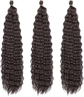 Dsoar 26" Deep Twist Crochet Haj 3 csomag - Ocean Wave Göndör Szintetikus Hajhosszabbítás 3