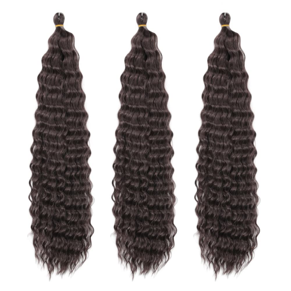 22 Inch 3 Pakiety Głębokie Twist Crochet Włosy Ocean Wave Kręcone Czeskie Crochet Braids Głębokie Fale Włosy Syntetyczne Przedłużenia Włosów dla Kobiet Dziewczyn