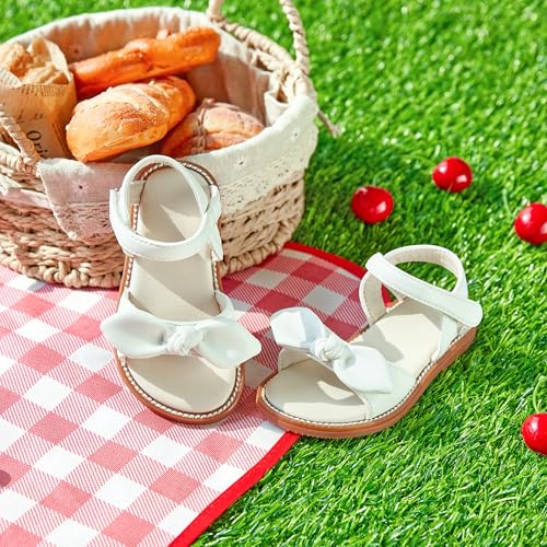 Image of PHIRAMIN Toddler Flower Girl Sandals - Girl Dress Shoes Toddler Little Kid Wedding Party