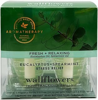 Bath and Body Works Aromatherapy Wallflowers 1-Pack Refills, Eucalyptus Spearmint, 1.6 Fl Oz Total