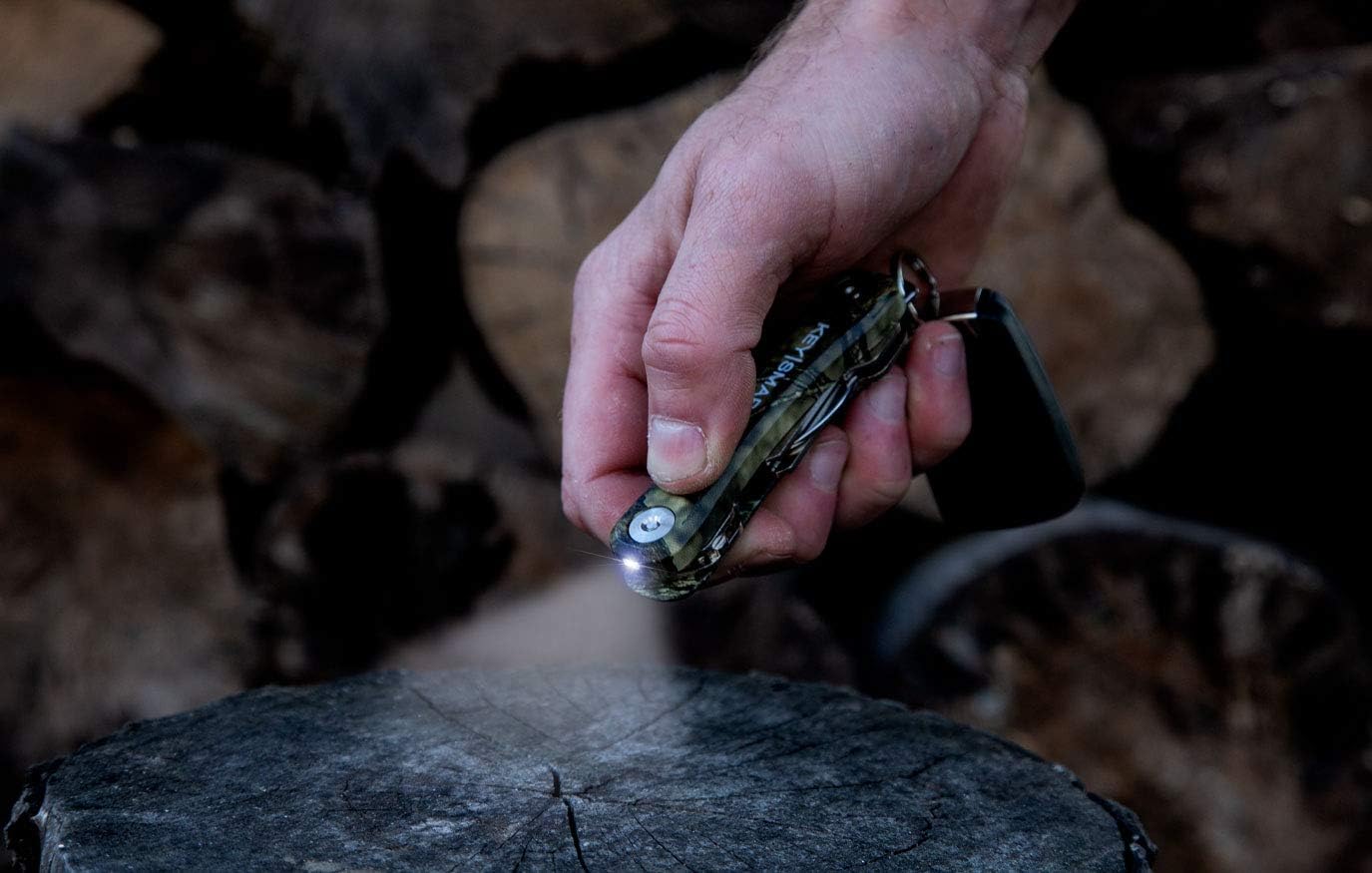 KeySmart Pro - Key Holder w LED & Tile Smart Technology (up to 10 Keys, Camo) - Discontinued